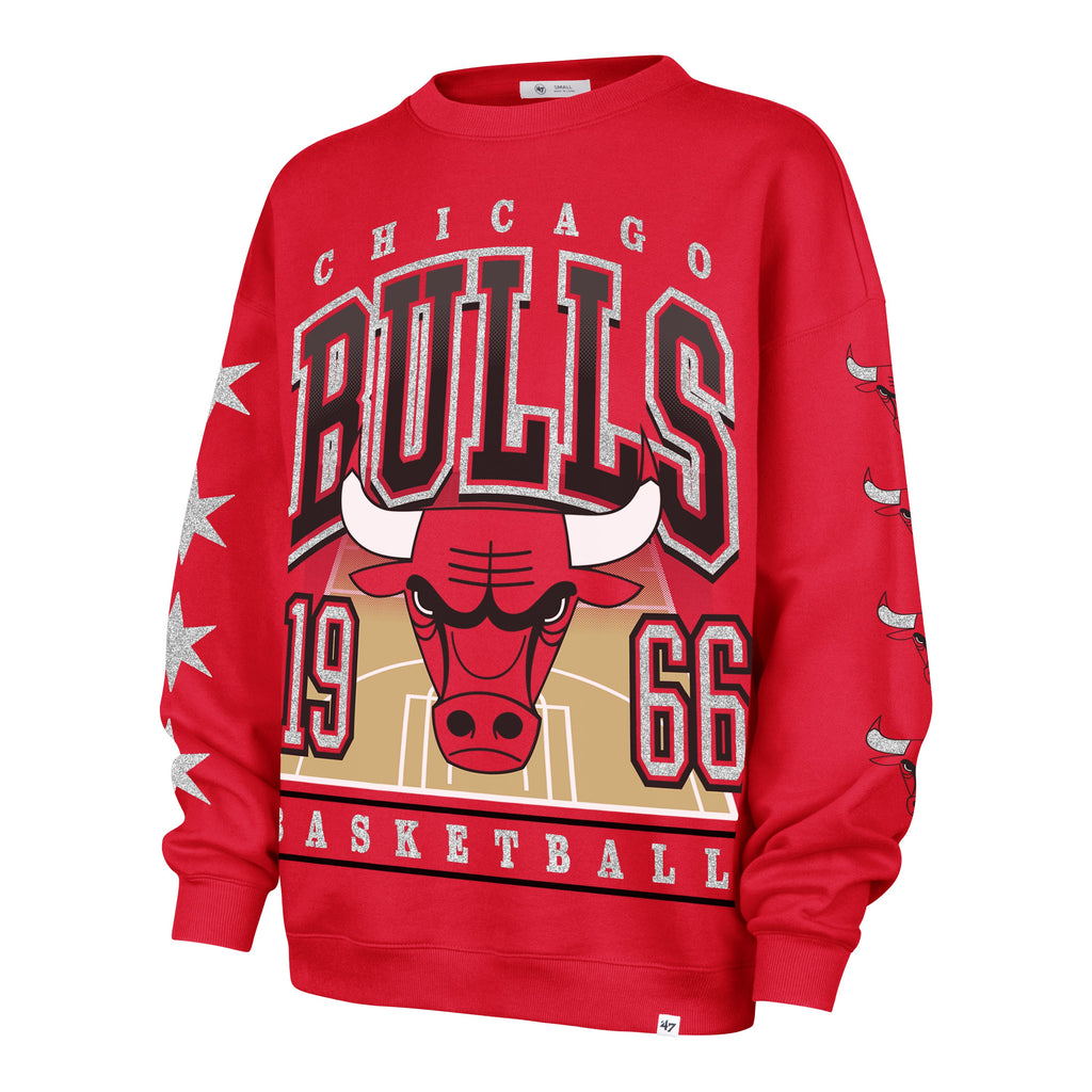 CHICAGO BULLS GO BIG '47 OVERSIZED CREW WOMENS Premium Comfort Casual