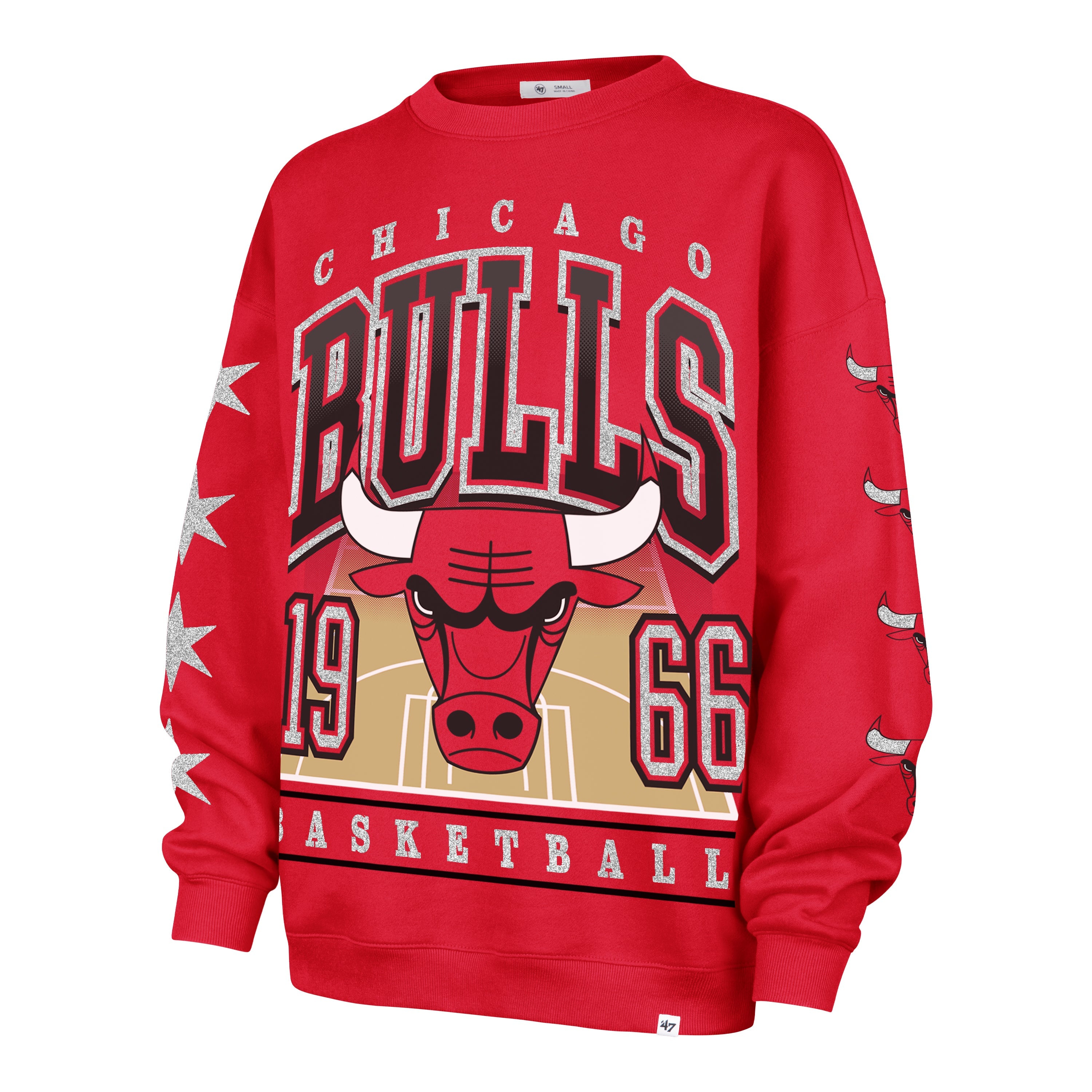 CHICAGO BULLS GO BIG '47 OVERSIZED CREW WOMENS Premium Comfort Casual