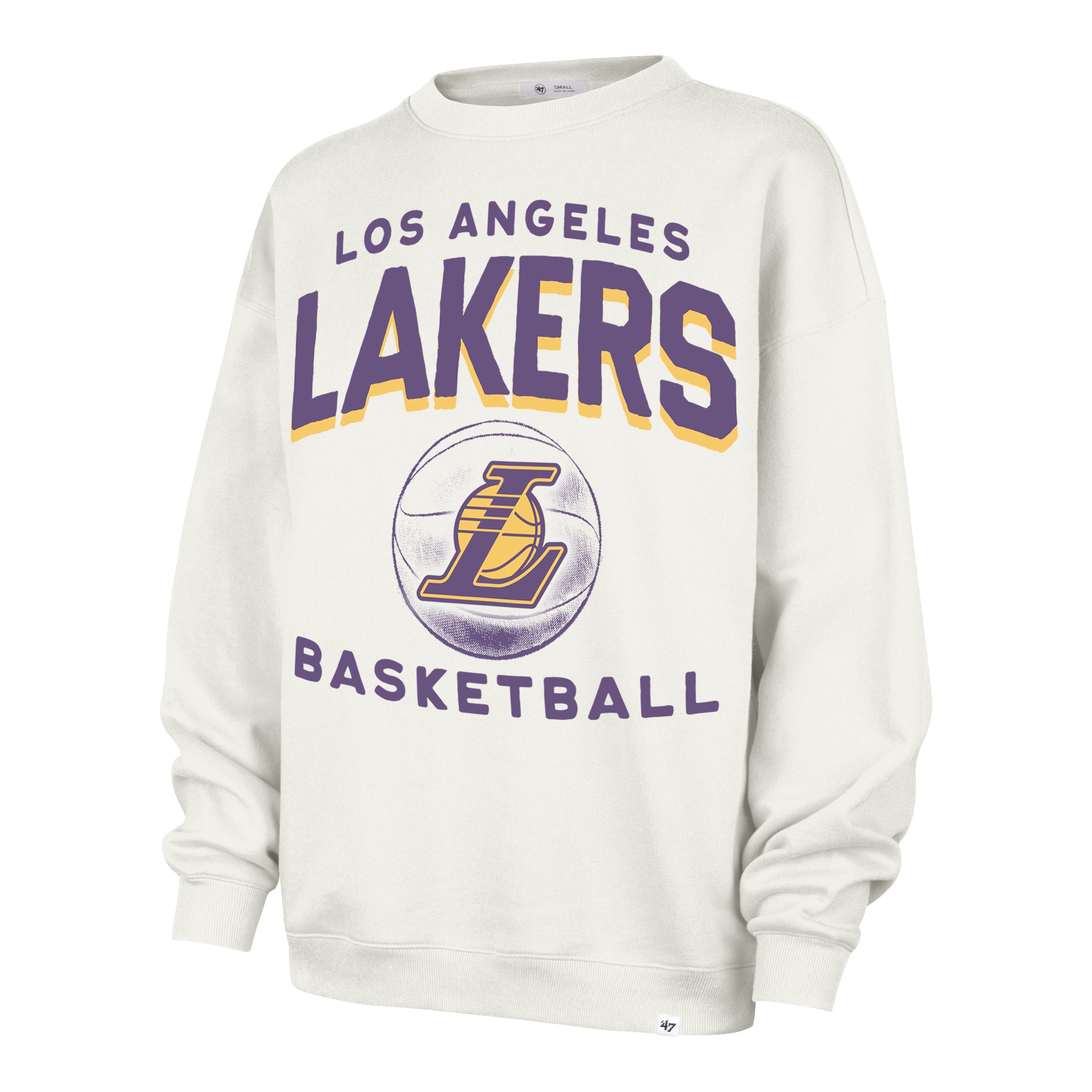 LOS ANGELES LAKERS ARCH CLOUD '47 OVERSIZED CREW WOMENS Premium Comfort Casual