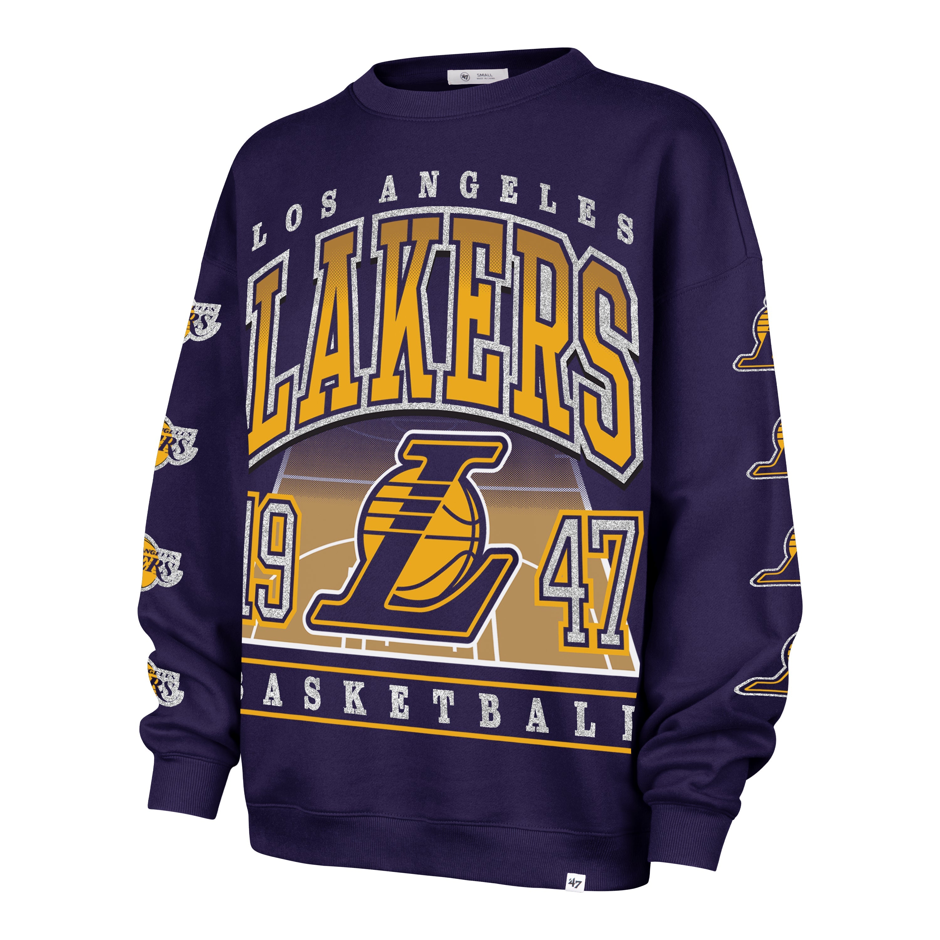 LOS ANGELES LAKERS GO BIG '47 OVERSIZED CREW WOMENS Premium Comfort Casual