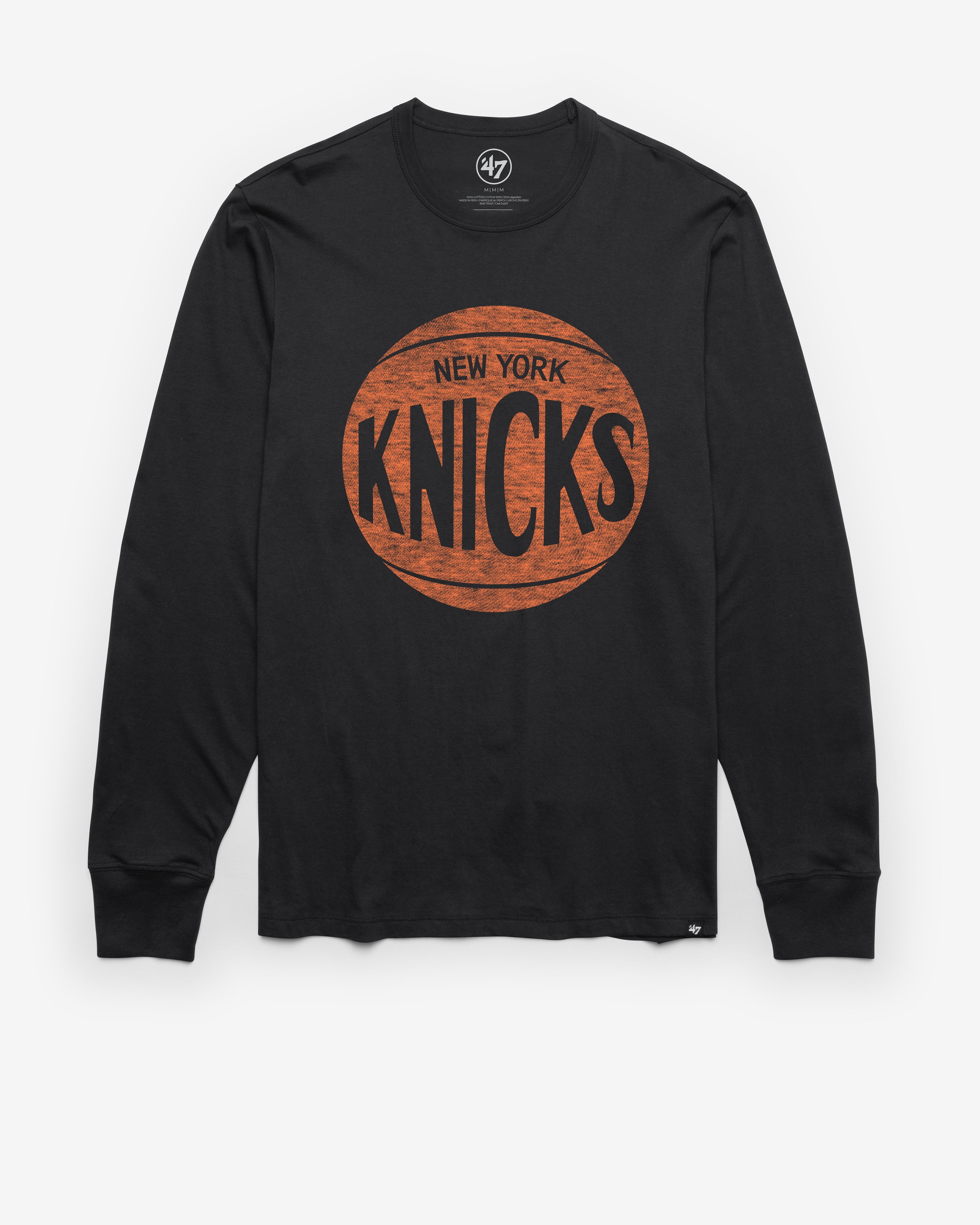 NEW YORK KNICKS HARDWOOD CLASSICS PREMIER '47 FRANKLIN LONG SLEEVE TEE Premium Comfort Casual