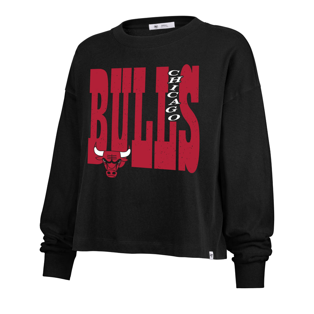 CHICAGO BULLS BOLD STACK '47 SYDNEY LONG SLEEVE TEE WOMENS Premium Comfort Casual