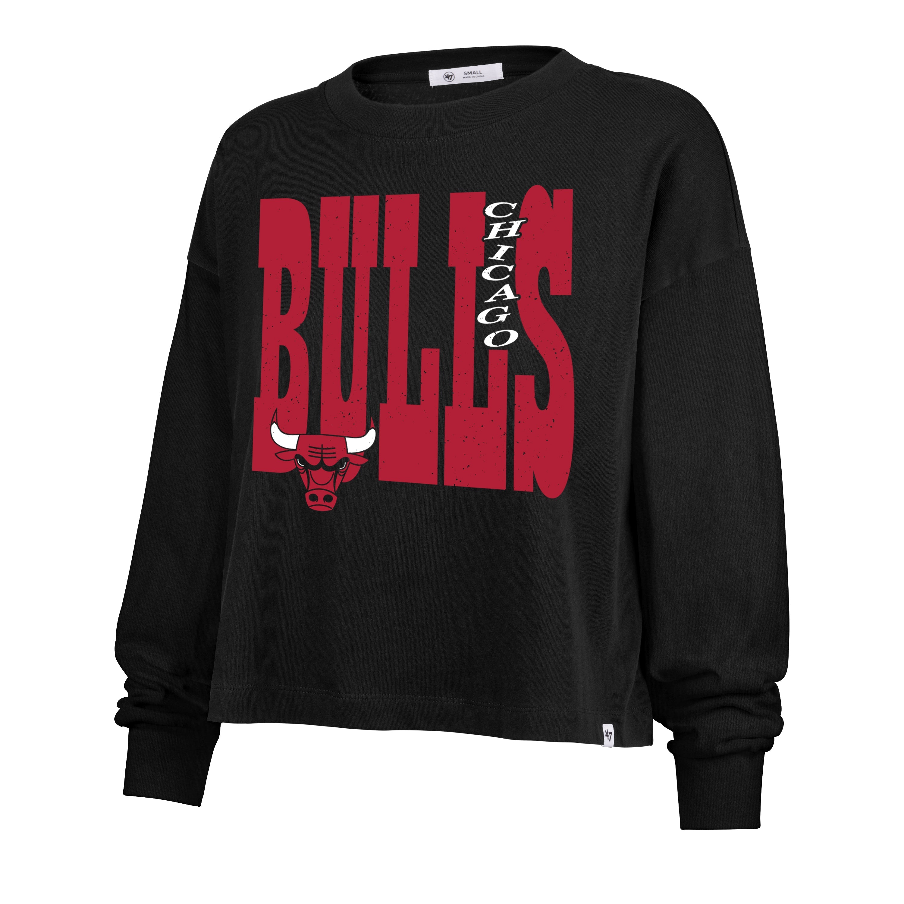 CHICAGO BULLS BOLD STACK '47 SYDNEY LONG SLEEVE TEE WOMENS Premium Comfort Casual