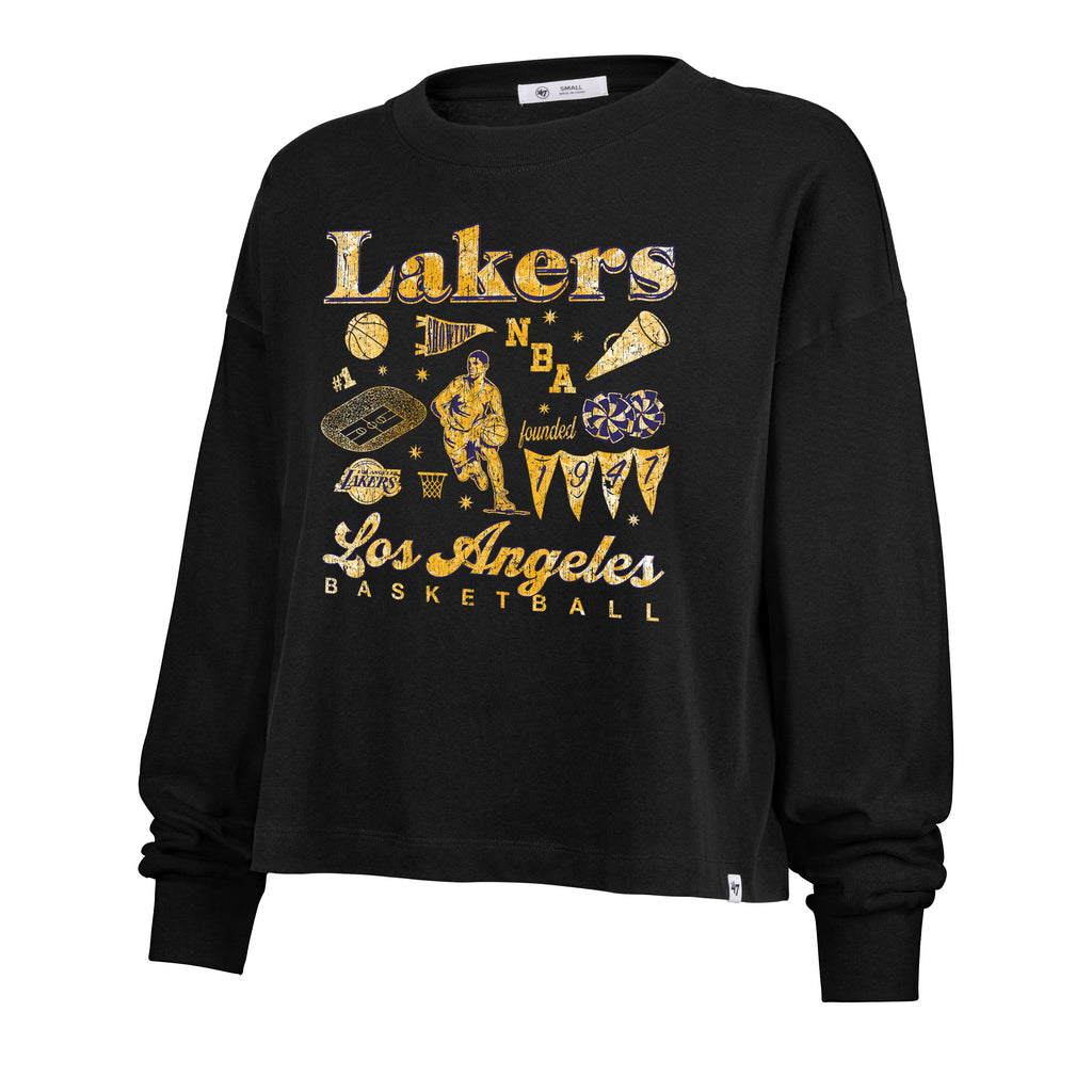 LOS ANGELES LAKERS TEAM COLLAGE '47 SYDNEY LONG SLEEVE TEE WOMENS Premium Comfort Casual