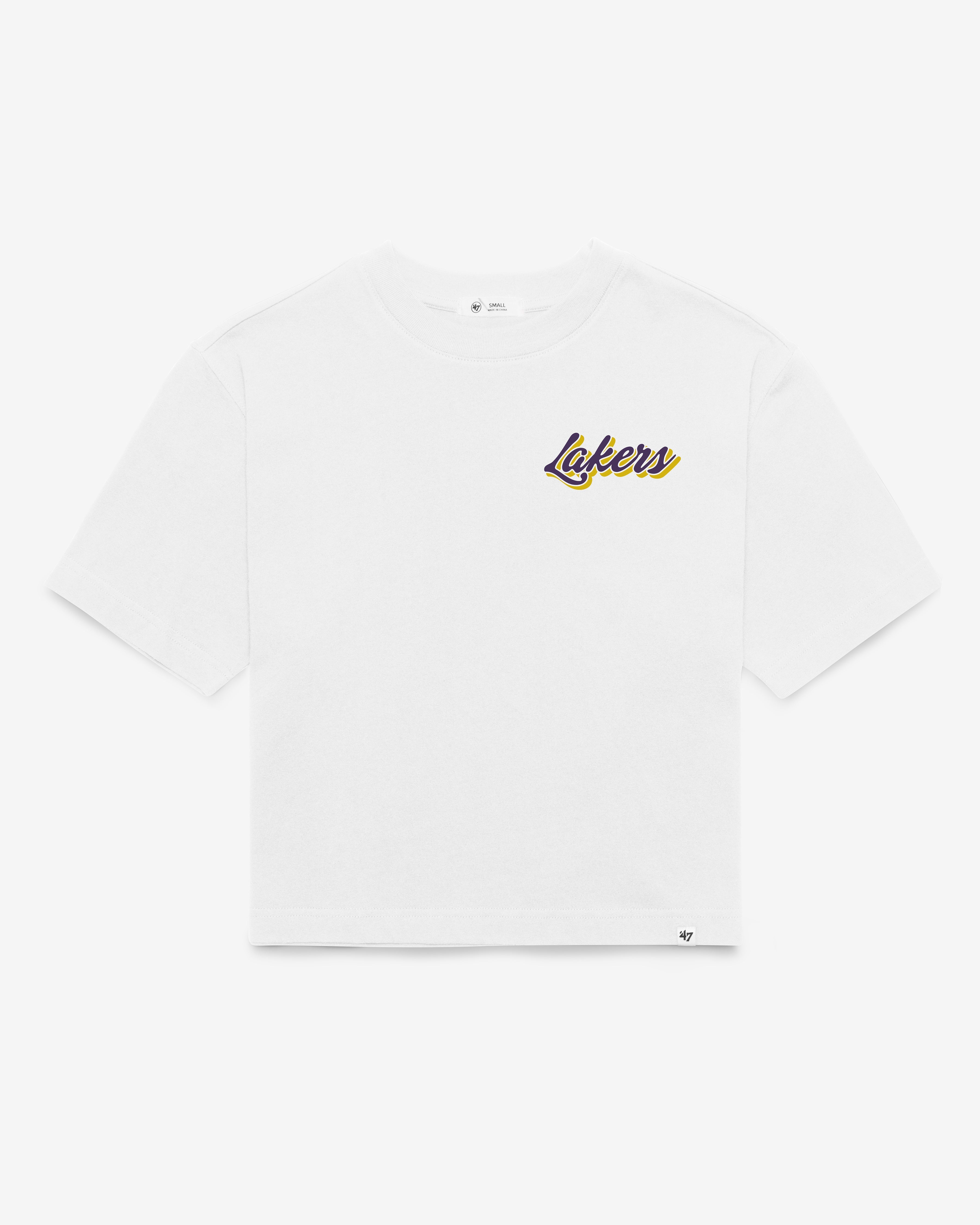 LOS ANGELES LAKERS COLLAGE SCRIPT '47 REED CITY TEE WOMENS Premium Comfort Casual