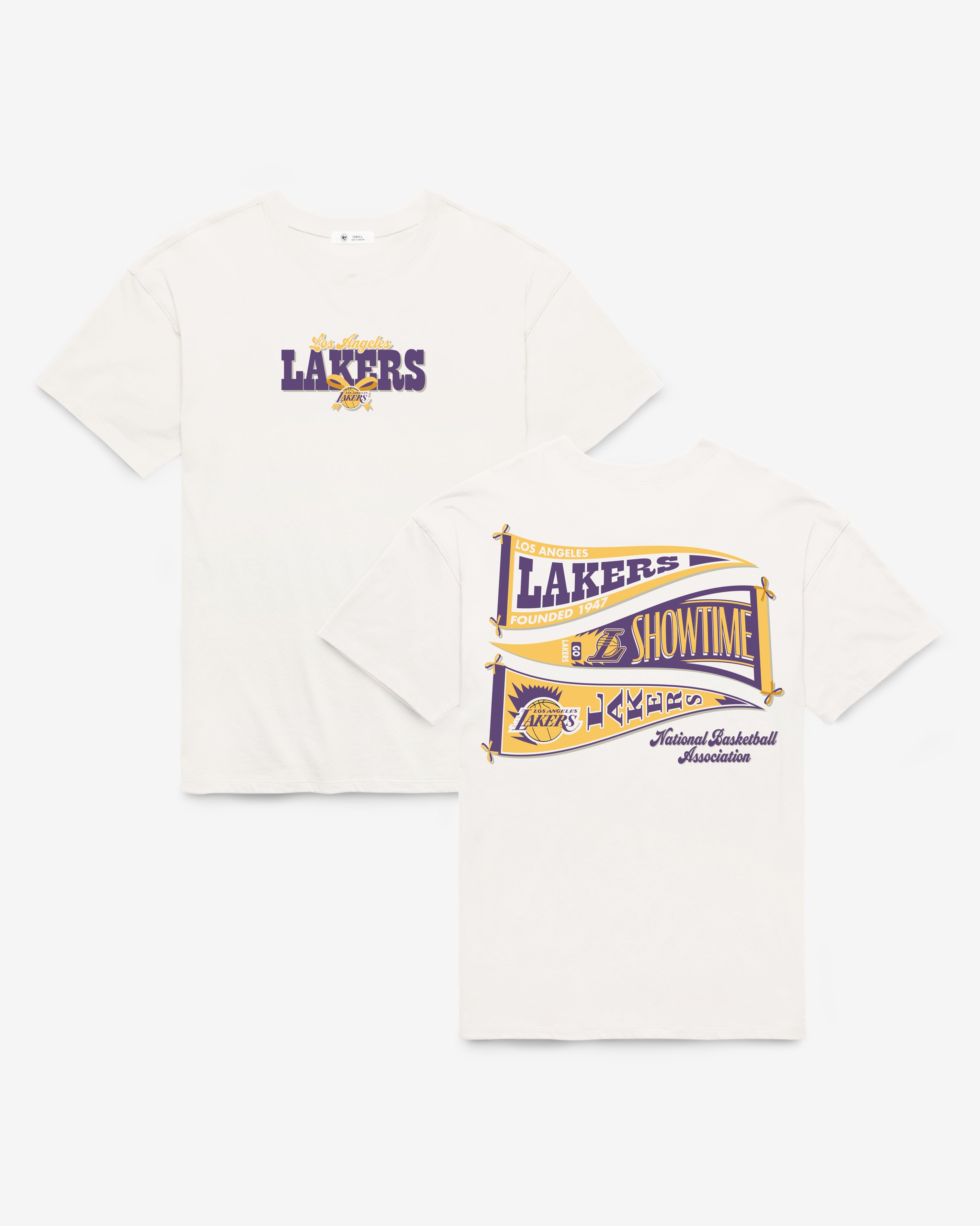 LOS ANGELES LAKERS BOW AND BANNER BACKER '47 SADIE TEE WOMENS Premium Comfort Casual