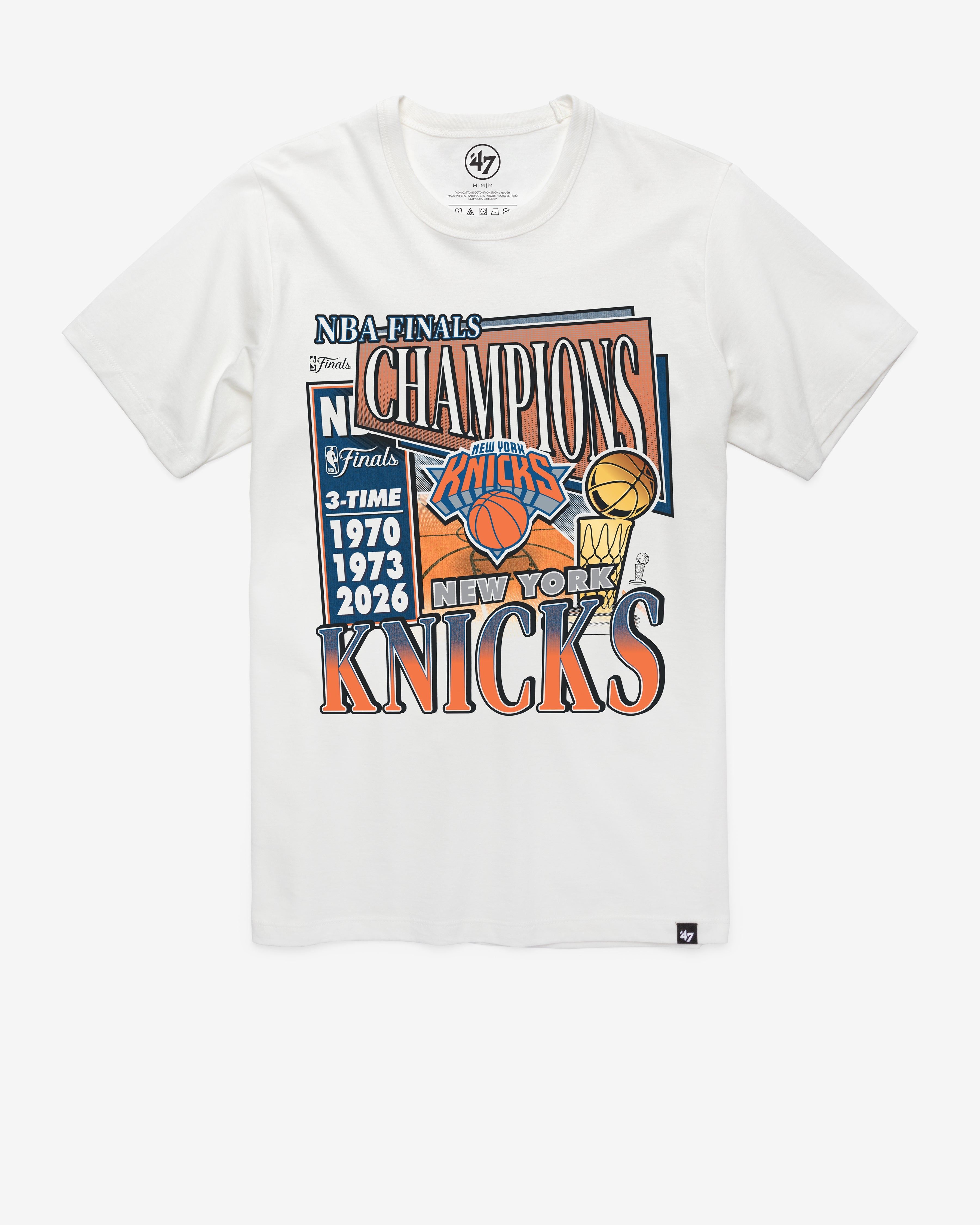 NEW YORK KNICKS 2026 NBA CHAMPIONS '47 FRANKLIN TEE Premium Comfort Casual