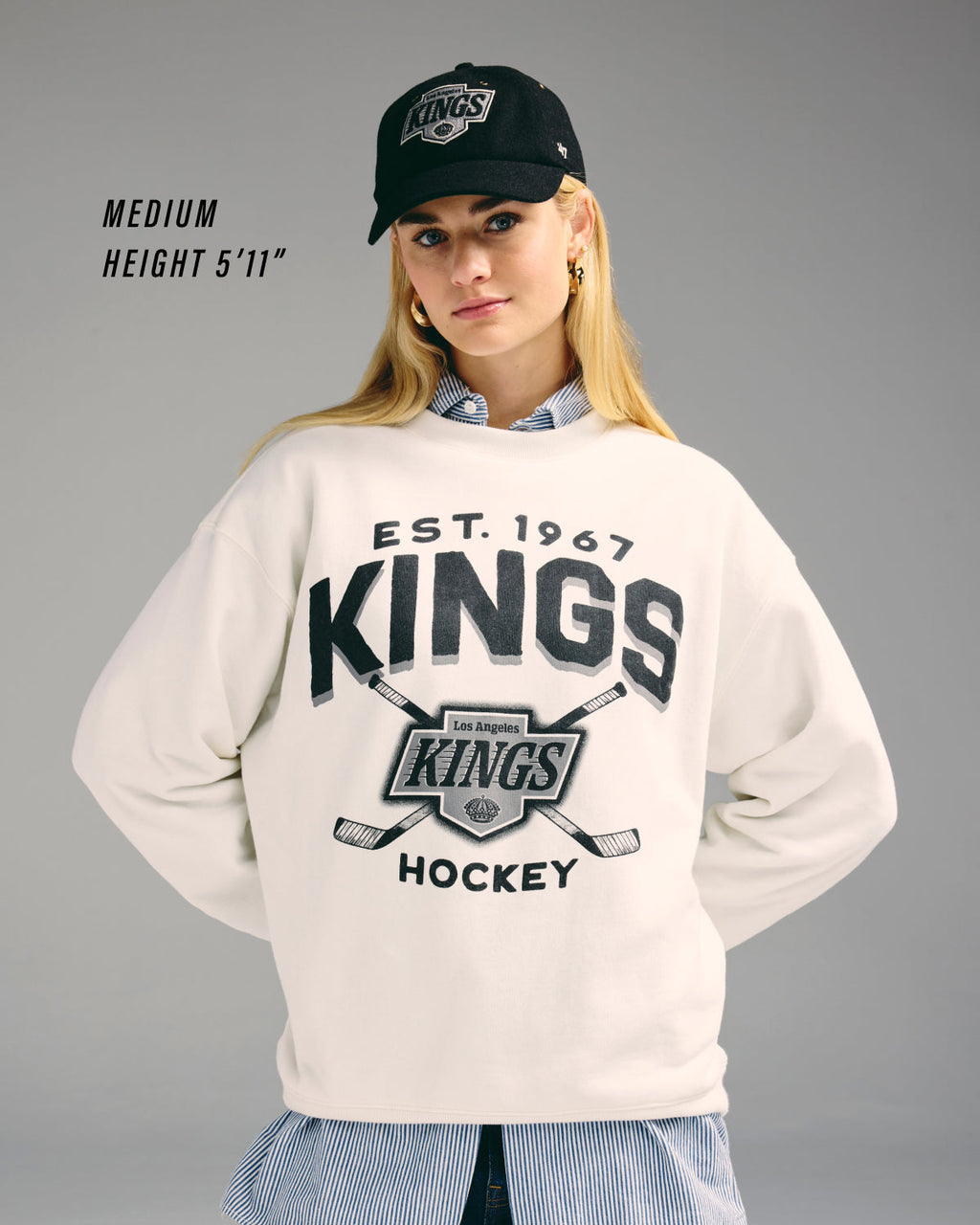 LOS ANGELES LAKERS ARCH CLOUD '47 OVERSIZED CREW WOMENS Premium Comfort Casual